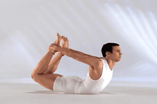 man in bow pose